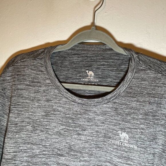 Camel Crown Mens Grey Heather Perormance Athletic Crew Neck T Shirt Size Small - Picture 4 of 9